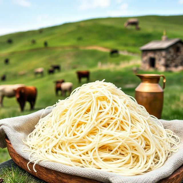 Kars-Ardahan platosunun Arpaşen köyünde, yaylada doğal yöntemlerle üretilen el yapımı çeçil peyniri